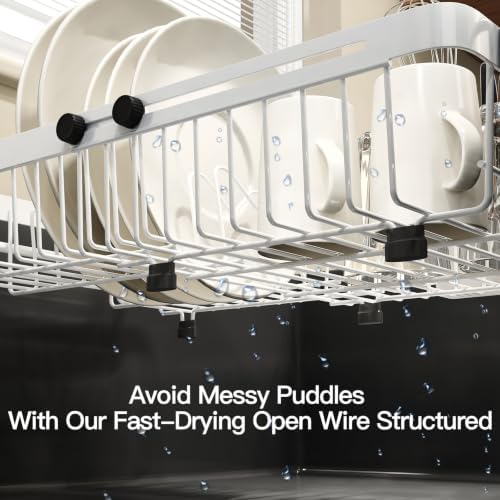 MAJALiS White Expandable Dish Drying Rack Over The Sink - Image 7
