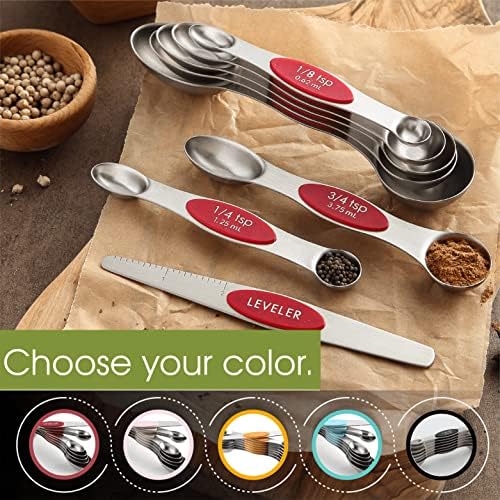 Spring Chef Stainless Steel 8 Magnetic Measuring Spoons Set, 2 Pack - Image 6