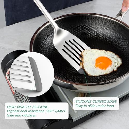 Silicone Turner Spatula, Slotted Fish Turner - Image 2