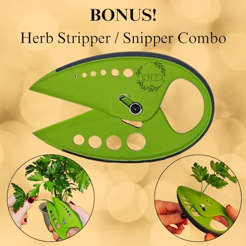 2-in-1 5-Blade Herb Scissors & Herb Stripper Set | 10-Hole Leaf stripper Stem - Image 5