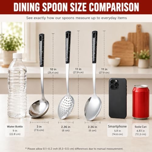 Stainless Steel Serving Spoons Set - Image 3