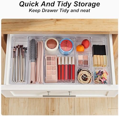 SMARTAKE 25 PCS Drawer Organizer, 4-Size Desk Drawer Organizer Trays - Image 5