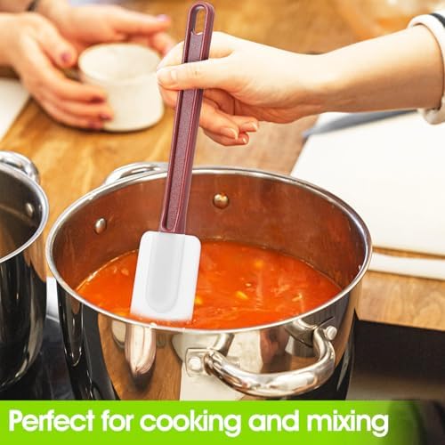 9 Pcs Silicone Spatula 10 Inch, Commercial Spatula 500℉ Heat Resistant - Image 5