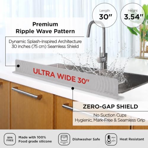 30" Kitchen Sink Splash Guard, Silicone Water Guard - Image 4