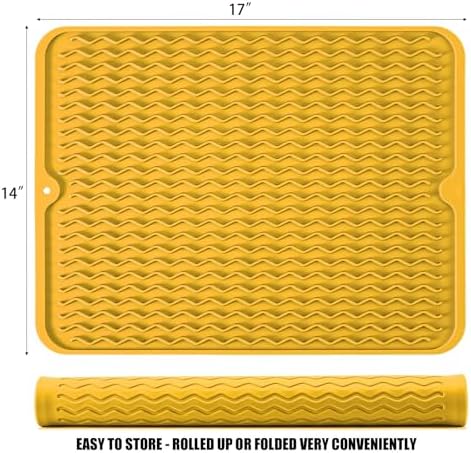 Silicone Dish Drying Mat, Non-Slip Easy Clean Sink Mat - Image 2