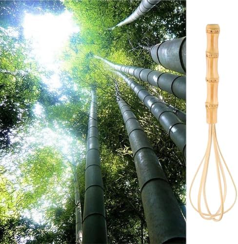 Handmade Bamboo Whisk, 10 Inch Uncoated Wooden Whisk - Image 2