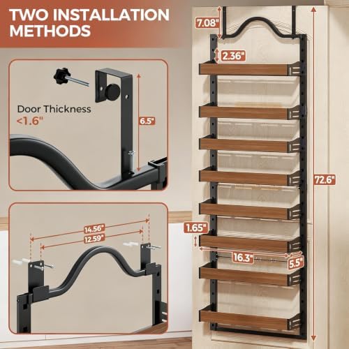 8-Tier Pantry Door Organizer, Over the Door Pantry Organizer - Image 2