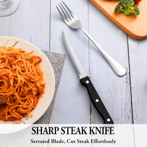 24 Pcs Silverware Set with Steak Knives - Image 5
