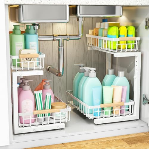 Under Sink Organizer 2 Pack, 11.7"W x 15.9"D x 13.8-16.9"H by Unknown