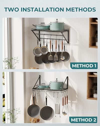 OROPY 23" Pot Rack Wall Mounted, Pot Organizer - Image 5