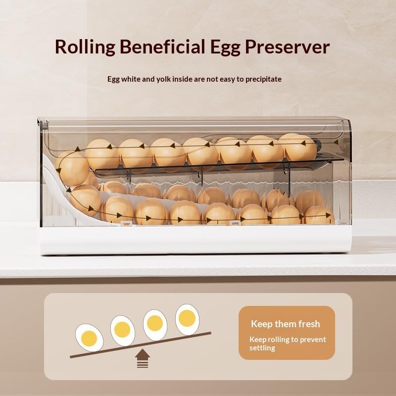 Egg Dispenser for Refrigerator, 32-Count Press-Type Egg Holder - Image 3