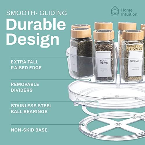 Home Intuition Round Plastic Lazy Susan Turntable Food Storage Container - Image 7
