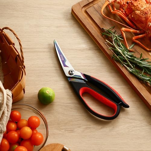 LIVINGO 9.5" Heavy Duty Kitchen Scissors Titanium Coated Poultry Shears - Image 6