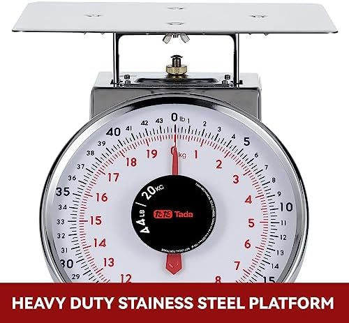 Tada 44 LBS Stainless Steel Heavy Duty Mechanical Kitchen and Food Scale - Image 3