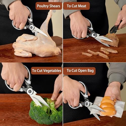 OMDAR 3 Pack Kitchen Scissors & Seafood Scissors Set, Sharp Kitchen Shears - Image 4