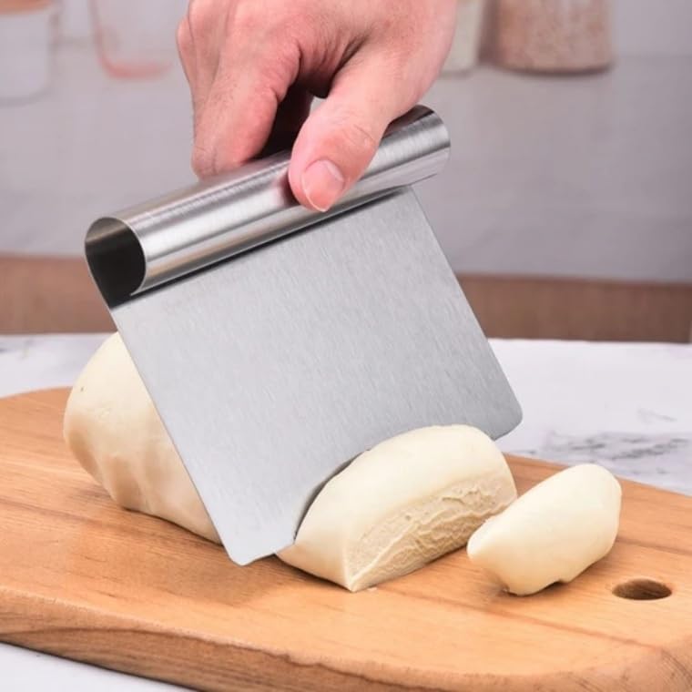 Handy Housewares Stainless Steel Pastry Dough Scraper Cutter - Image 2