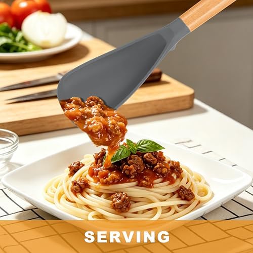 3 Pack Silicone Cooking Spoon for Nonstick Cookware, Silicone Spatula Spoon - Image 4