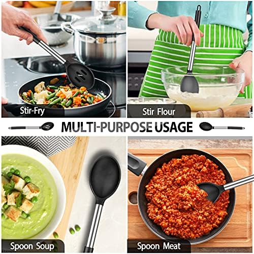 Pack of 2 Large Silicone Cooking Spoons, BPA Free Kitchen Scoops - Image 4