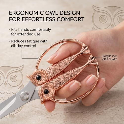 XSNBRD Kitchen Shears Heavy Duty, Rose Gold Stainless Owl Scissors. - Image 4