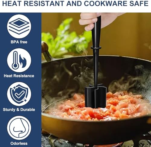 Meat Chopper, 5 Blades Heat Resistant Meat Masher - Image 6