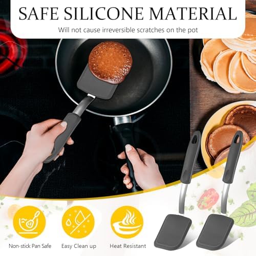 2Pcs Mini Silicone Cookie Brownie Spatula, Solid Flat - Image 5