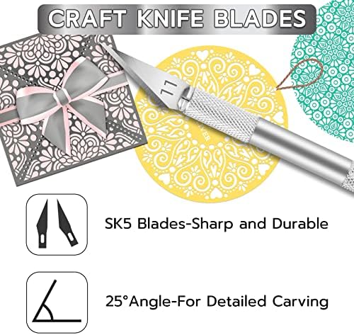 JETMORE 24 Pack Silver Exacto Knife Set, Precision Craft Knife Set - Image 5