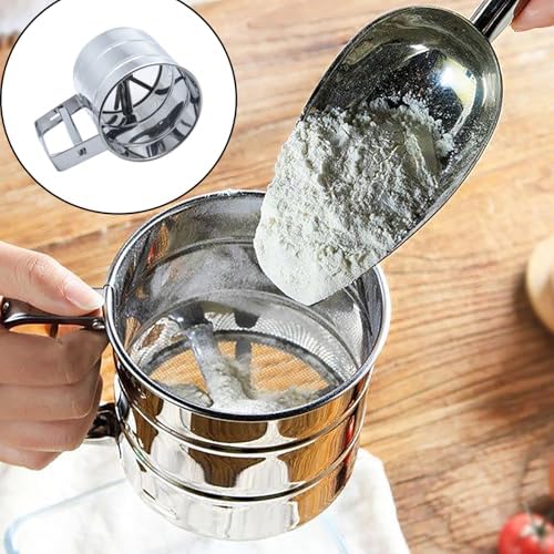 1 Pcs 3 Cup Flour Sifter for Baking Stainless Steel Flower Sifter Shaker - Image 4