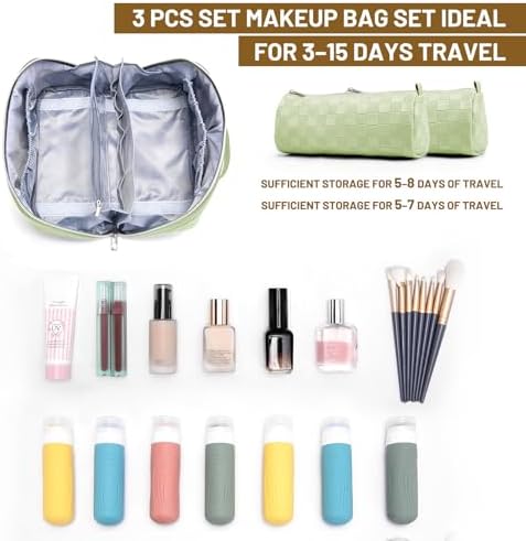 BOYATU Travel Makeup Bag Organizer: 180°Open-Flat 3 Pcs Make up Bags Set - Image 4