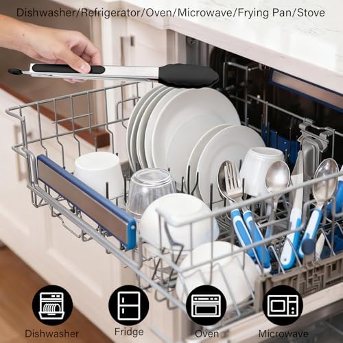 7 Inch Silicone Kitchen Tongs, Heat Resistant Cooking Utensils - Image 4