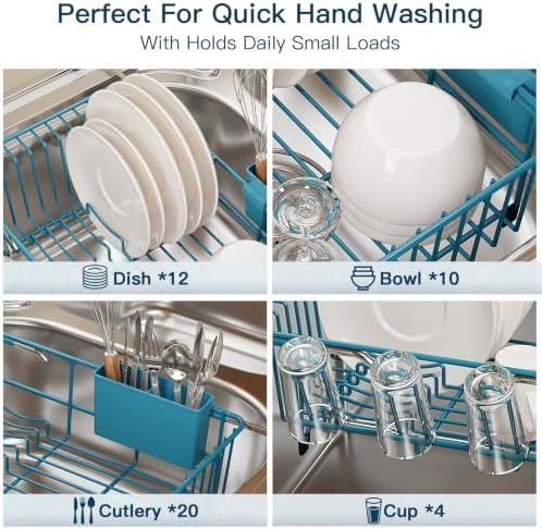 MAJALiS Blue Expandable Dish Drying Rack Over Sink - Image 7