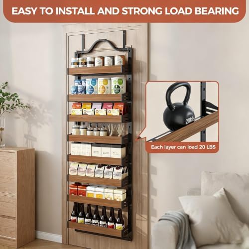 8-Tier Pantry Door Organizer, Over the Door Pantry Organizer - Image 4