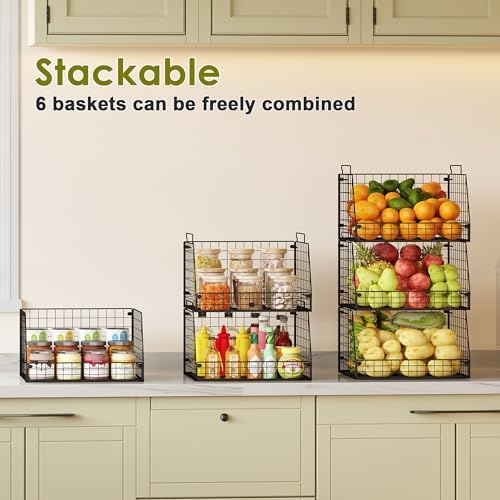 Jakyitvi 6 Pack Stackable Wire Baskets - Image 2