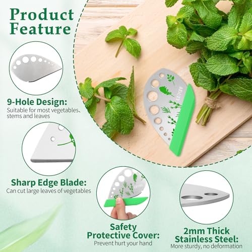 Luxiv Herb Stripper Tool Stainless Steel 9-Hole Leaf Peeler - Image 3