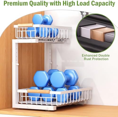 Under Sink Organizer 2 Pack, 11.7"W x 15.9"D x 13.8-16.9"H - Image 5
