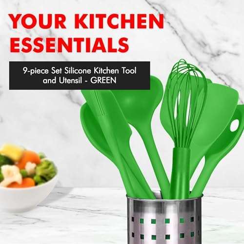 Chef Craft 9 Piece Green Premium Silicone Kitchen Tool Set - Image 2