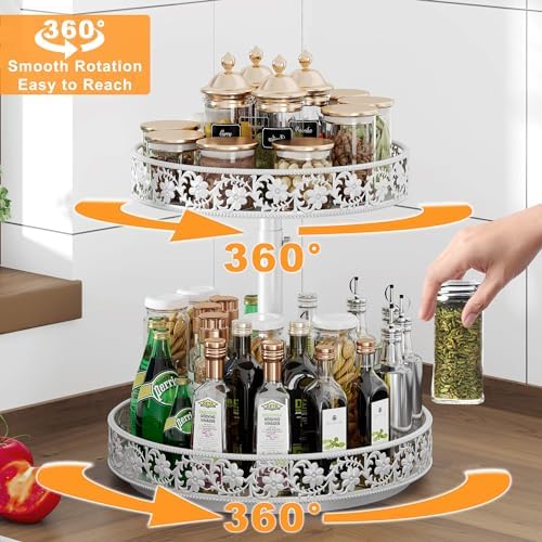 2 Tier Lazy Susan Organizer Turntable, 12 Inch - Image 2