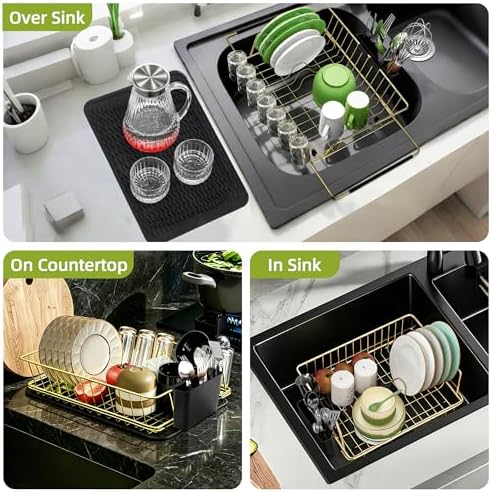Dish Drying Rack-Large Stainless Steel Dish Drainer Over The Sink - Image 4