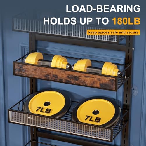 6 Tier Pantry Door Organizer Spice Rack, 2-IN-1 Wall Mount or Hanging Over Door - Image 4