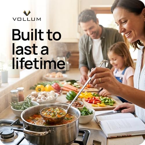 Vollum Stainless Steel Soup Ladle – Heavy Duty One-Piece 16 oz - Image 6