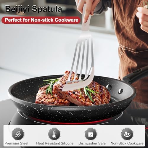 Beijiyi 2-Piece Silicone Fish Spatula - Image 2