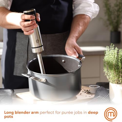 MasterChef Immersion Blender Handheld, Stainless Steel Hand Held Blending Stick - Image 3