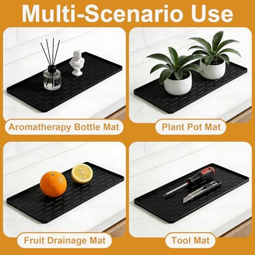 Silicone Coffee Mat 16 x 7 in Classic Black - Image 4
