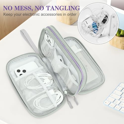 FYY Electronic Organizer, Travel Tech Pouch Bag, Light Purple - Image 5