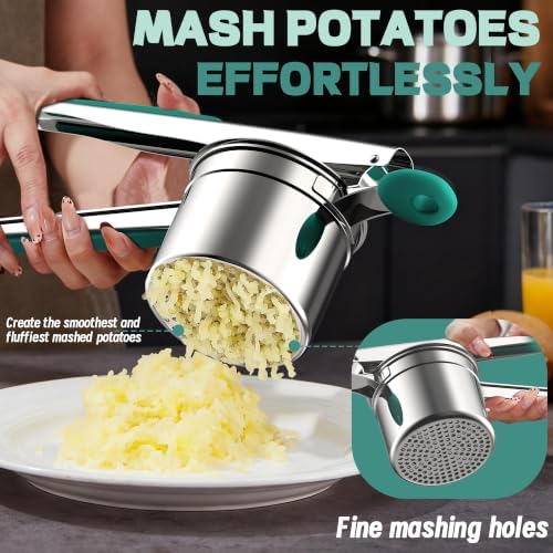 Large 15oz Potato Ricer for Mashed Potatoes, Heavy Duty 18/8 Stainless Steel - Image 3