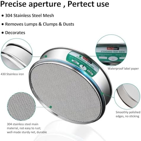 Xin Tester 8 mesh Standard Mesh Lab Sieves Laboratory Sample Test Analysis - Image 4