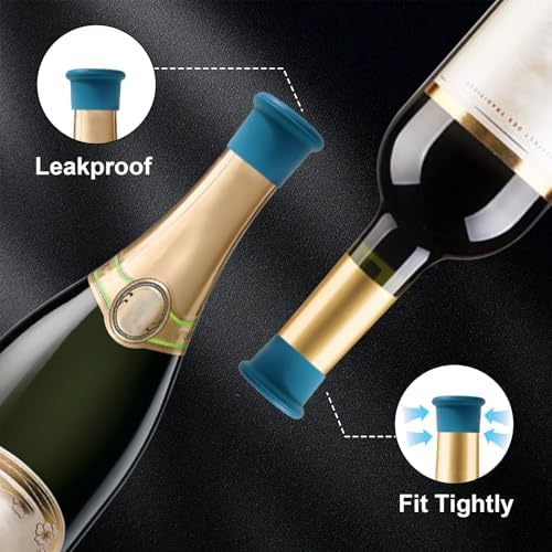 12 PCS MultiColor Silicone Wine Stoppers, Reusable Sparkling & Champagne Corks - Image 3
