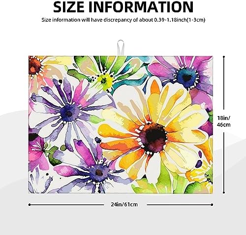 Colorful Flowers Dish Drying Mat - Image 2