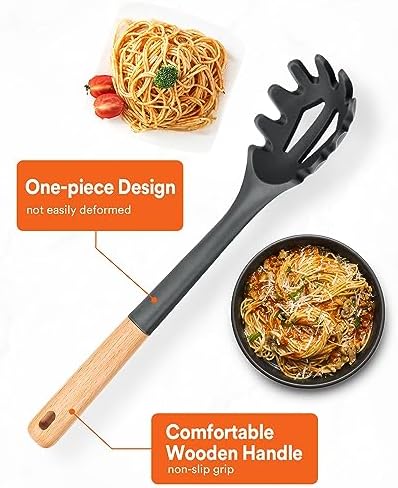 Badiano Silicone Pasta Fork, Kitchen Noodle Spoon Server, 12.8 in - Image 4