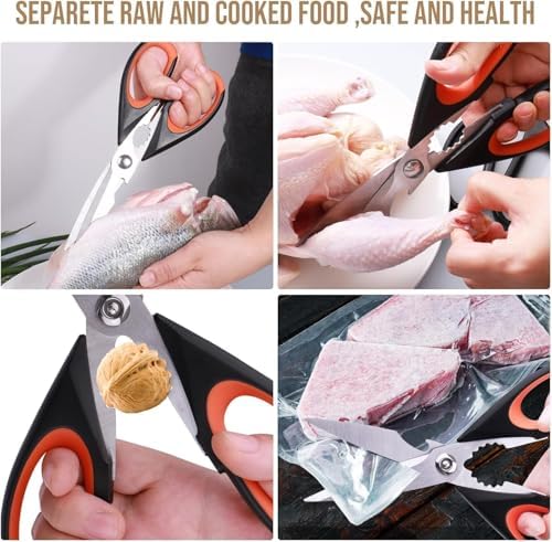 Kitchen Scissors All Purpose Heavy Duty, Kitchen Utensils Set, Stainless Steel - Image 5