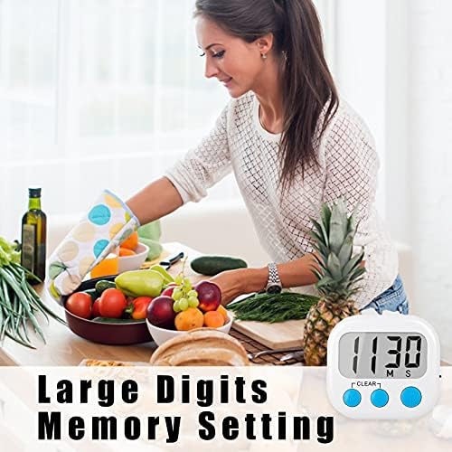 AOUCE Digital Kitchen Timers for Cooking, Timer for Kids 6 Pack White - Image 6
